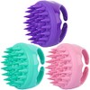 3 Pieces Hair Scalp Massager Shampoo Brush Silicone Head Washer