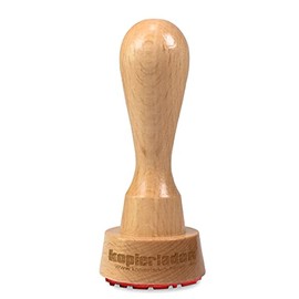 Round Wooden Stamp with Desired Text and Logo – Diameter 40 mm, Optional with Ink Pad and Ink – Logo Stamp, Motif Stamp