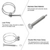sourcing map 6Pcs Double Wire Hose Clamp, 53-60mm Adjustable Stainless