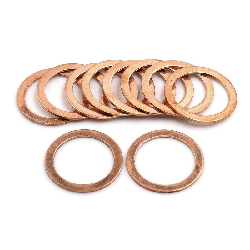 X AUTOHAUX 10 Pcs 21mm Inner Diameter Flat Copper Washers