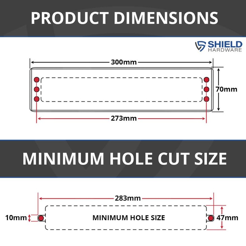 12" Letterplate Door Letterbox for uPVC, Composite and Timber Doors
