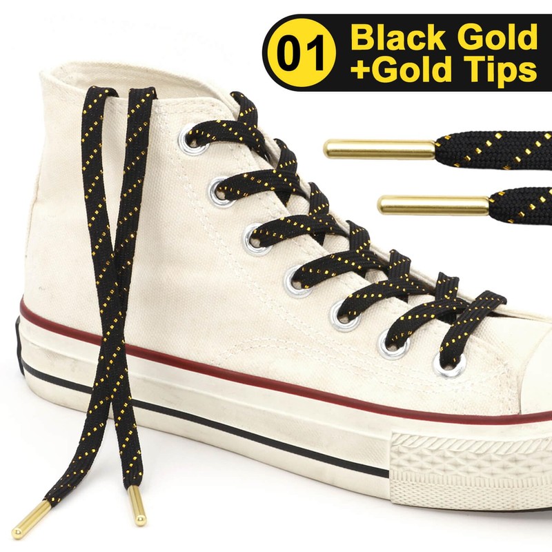 YFINE Sneakers Flat Shoe Laces: Athletic Shoelaces With Metal Tips