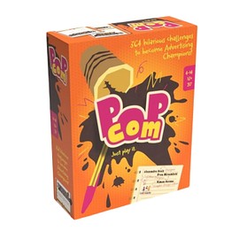 Ludonaute Pop Com - Hillarious Party Game, 364 Challenges to Become Advertising Champions, Offbeat Family Card Game, Ages 13+, 4-14 Players, 20 Min