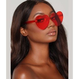 LIULIUBTY Heart Shaped Rimless Sunglasses, Jelly Fudge Series Bachelor Party Cool Sunglasses 8 Pack, Colors Funky Glasses Party Favors (Mixed Colors)