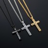 REVEMCN Inspirational Bible Verse Cross Necklace for Men Boys, Stainless