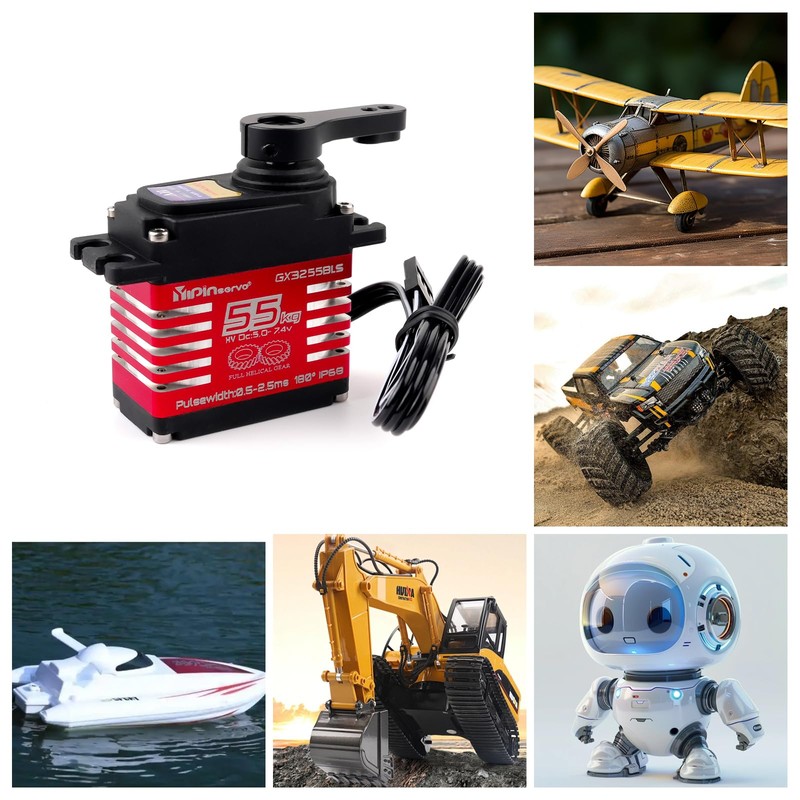 55kg Brushless Waterproof IP68 RC Digital Servo, High Torque, 7.4V