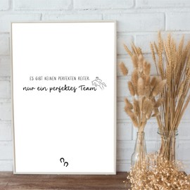 Donari ® Poster with Horse Sayings without Frame in A4, Wall Decoration in Black and White for Living Room and Bedroom, Gift for Pet Owners (A4, Horse - Team)