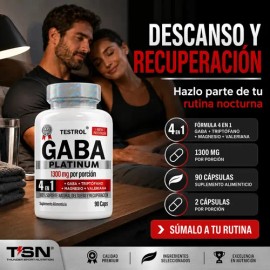 GABA Platinum 4 en 1 | Fórmula Sinérgica GABA con Triptófano, Magnesio y Raíz de Valeriana | 90 Cápsulas