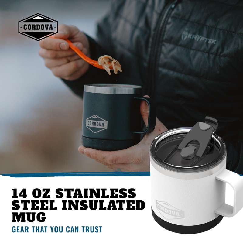 Cordova Outdoors Trailhead Class Camp Mug, Snowcap, 14 oz