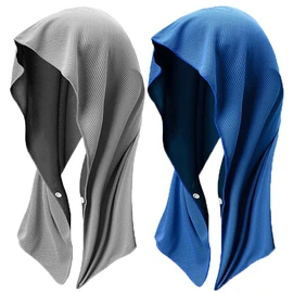 Kakero Cooling Food Towel, Set of 2, Cooling Towel, Cool, Cool, Heatstroke Prevention, Sports, Club Activities (Light Gray x Dark Blue) ac