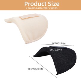 NICENEEDED 4 Pairs Set-in Shoulder Pads, 0.6 Inch 2 Color Thickening Foam Shoulder Pad Sponge Pad, Sewing Accessories for Womens Clothing Blazer Suit T-Shirt