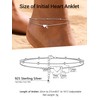 PROSILVER Women Sterling Silver Heart Anklet, L Letter Initial Ankle