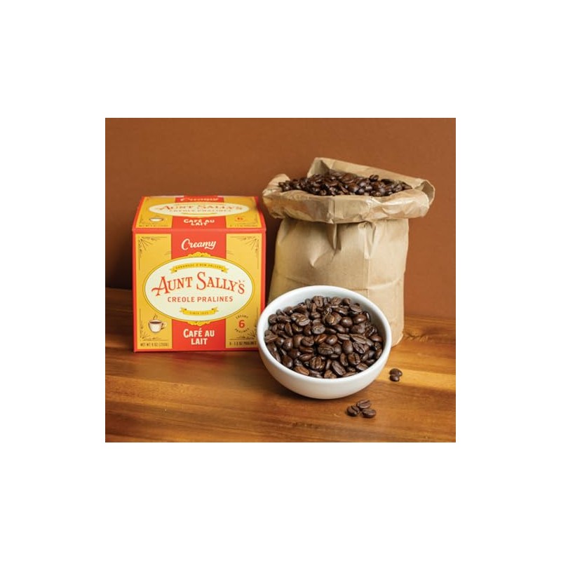 Aunt Sally's Creamy Cafe au Lait Pralines- 6 count box-
