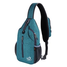 WATERFLY Sling Bag Sling Backpack Crossbody Bag Hiking Daypack for Men Women (Teal Blue)