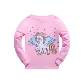 Junellz Girls' Pyjamas - Unicorn Pjs in Pink for 7-8 Year Olds