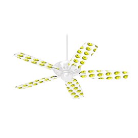 Smileys on White - Ceiling Fan Skin Kit fits most 42 inch fans (FAN and BLADES SOLD SEPARATELY)