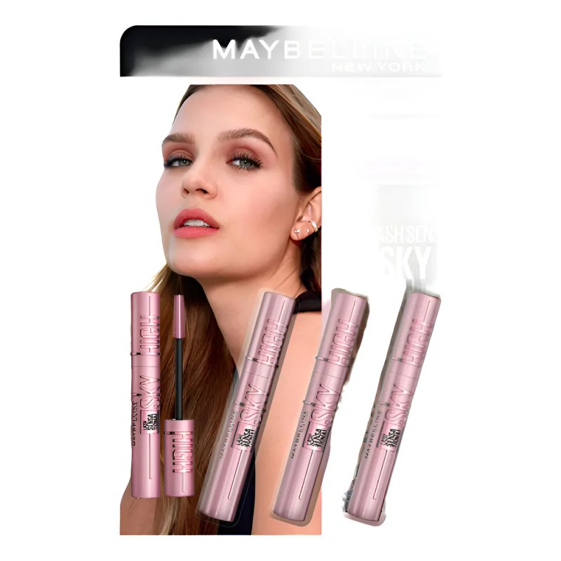 Mascara Para Pestañas Sky High Waterproof Maybelline 3 Pzas Blackest