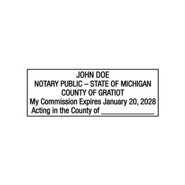 Michigan Notary Self-Inking Rubber Stamp - Meets State Specifications Black