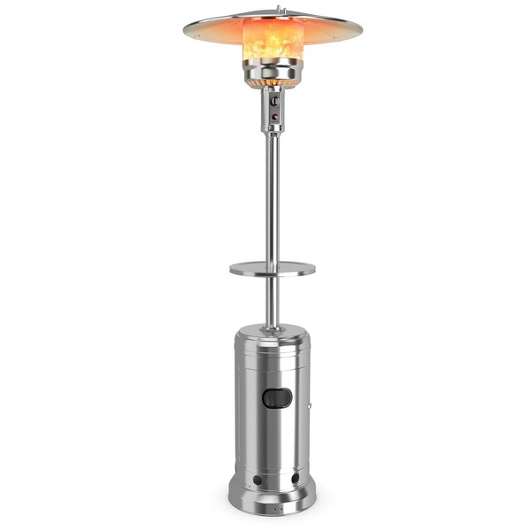 COSTWAY Patio Heater, 50,000 BTU Propane Heater with Drink Shelf