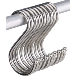 10 Pcs S Hooks, 12cm Large S Shaped Hooks Stainless Steel Heavy Duty Utensil Pan Metal S Hook for Hanging at Kitchen Bathroom Bedroom Living Room and Office