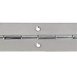 Gedotec Door Hinge Nickel-Plated Piano Hinge Metal Door Hinge Perforated for Screwing | Length: 3500 mm | Hinge Can Be Shortened | Width: 32 mm | Nickel-Plated Steel | 1 Piece - Bar Hinge 3.5 Metres