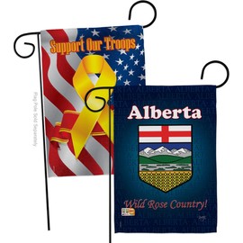 Alberta Garden Flags Pack Regional Canada Provinces Canadian Territories Region Country Particular Area Support Our Troops Small Decorative Gift Yard House Banner Double-Sided Made In USA 13 X 18.5