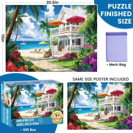 Puzzles for Adults 300 Pieces Sea View Room Puzzles 300 Pieces for Adults,Interlock Perfectly Letter on Back No Dust,Challenging Puzzle Home Decor Birthday Party Gift Toy for Men Women Olders Seniors