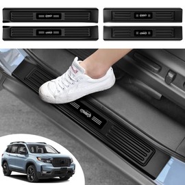 PeakPurit 4PCS Car Door Edge Guards Door Sill Protector for Honda Passport 2019-2023 2024 2025 Accessories ABS Plastic Material Matte Black Car Door Threshold Protection