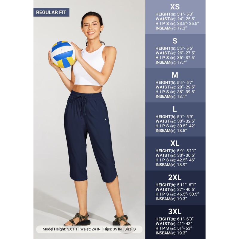 Willit Women's Swim Capris Pants Quick Dry Swimming Board Beach