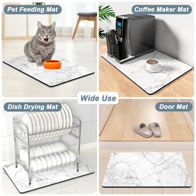 Rnivvi Coffee Mat, 12" x 19" Cute Marble Style Coffee