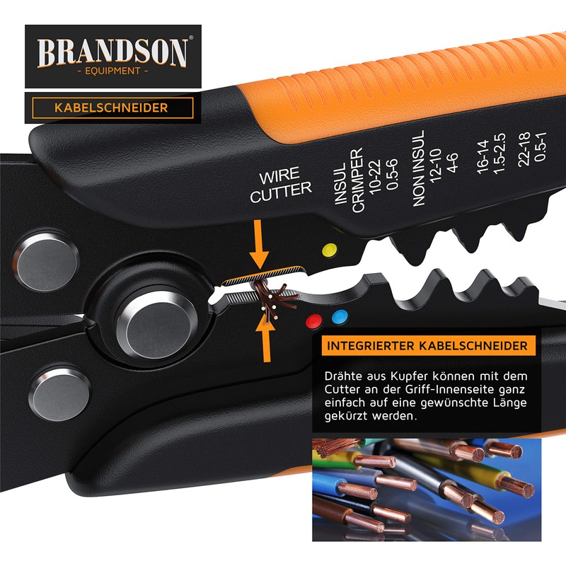 Brandson - Wire stripper - 10-24 AWG - self-adjusting -