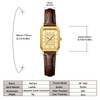 RioFoior Gold Watches for Women-Rectangular Case Minimalist Dial,Comfortable Leather Strap,Water