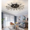 Modern Crystal Ceiling Light Fixture,Semi Flush Mount Chandeliers,Crystal Leaf Ceiling