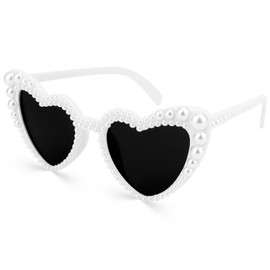 Pearl Sunglasses, Bride Sunglasses, Heart Sunglasses, Heart Glasses, Heart Shaped Sunglasses, White Heart Sunglasses, Birthday Sunglasses, Pearl Heart Sunglasses Party Decorations for Women Gifts