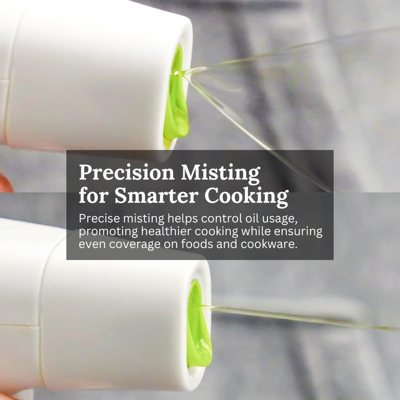 Prepara Simply Mist Olive Oil Sprayer, Chrome Band, White/Green