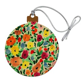 GRAPHICS & MORE Flower Garden Wood Christmas Tree Holiday Ornament