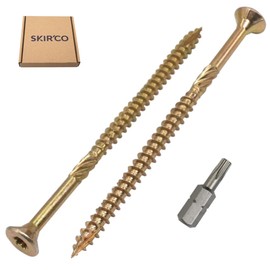 SKIR'CO (Pack of 40) Universal Zinc Plated Steel 5.0 x 120mm Yellow Wood Screws Countersunk Torx Head Type 17 Chipboard Screws (40, 5.0 x 120mm)