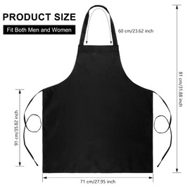 24 Pack Bib Aprons, Unisex Apron No Pocket Bulk Machine Washable Plain Aprons for Women Men Chef Kitchen BBQ Drawing Crafting (Black)