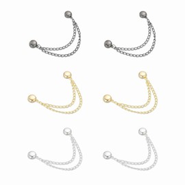 QUARKZMAN Pack of 6 Magnetic Clothes Clips Round Clothes Clips with Chain Clothes Clips Multifunctional Hijab Magnets for Thin Clothes Scarves Trouser Legs Brooch