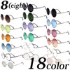 8 (Eight) Round Metal Frame Sunglasses, Oval, With Exclusive Case,
