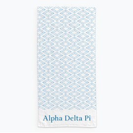 Sorority Shop Alpha Delta Pi Beach Towel- Lightweight Brand Design 64" x 30", Soft Microfiber Beach Blanket, Lightweight and Durable Alpha Delta Pi Towel Blanket, Water Absorption, Quick Dry