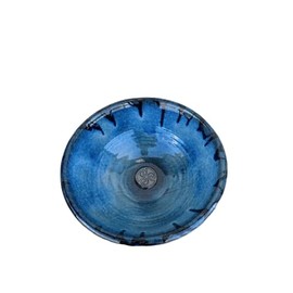 Colm de Ris Irish Triskele Pottery Bowl Made in Ireland Handcrafted Ceramic Celtic Kitchen Accessory 3,9'x11', Medium, Blue