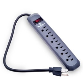 Koblenz Regleta Multicontacto con Supresión de Picos, Conector Multiple con 6 Contactos Regulados, Extensión de 45 cm, 440 Joules de Protección, para Oficina, Hogar, Dormitorio SS-440 C