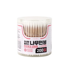 Katie Cushion Wang Plus Wooden Cotton Swabs 200 Count (Case) / 케이티 쿠션왕플러스 나무면봉 200개입(케이스)