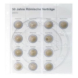 LINDNER Das Original Pre-Printed Sheet Carat 2 Euro Commemorative Coins Chronological: Community Edition 'Treaty of Rome'