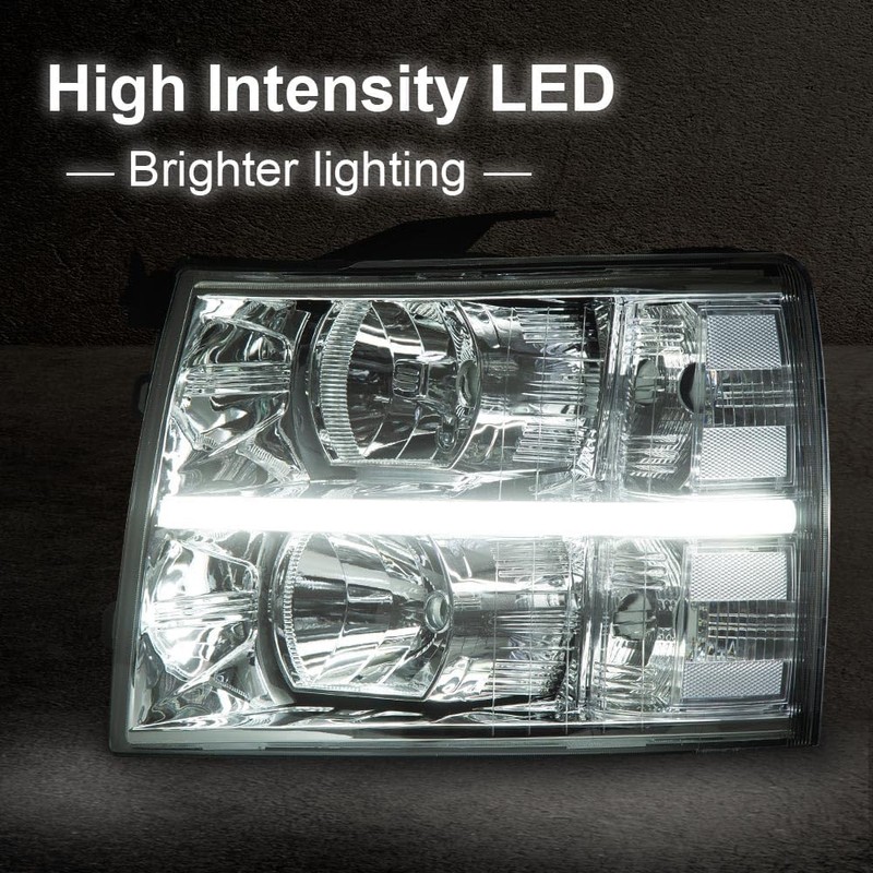 PIT66 LED Bar Headlight Assembly Compatible With Chevy Silverado 1500