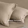JELLYMONI 100% Washed Cotton Pillowcases, Standard, Button Closure