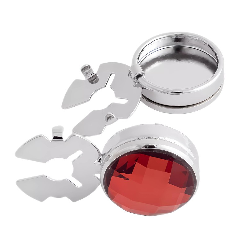 OoSsSoO Mens Shirt Button Covers Tuxedo Cufflinks Alternative Silver red