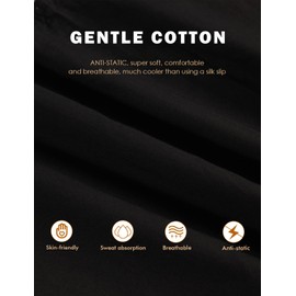 BEAUTELICATE Half Slip Underskirt for Women 100% Cotton A-line Petticoat with Lace Embroidery Summer Skirt Extender Anti-static Underslips(Anglaise Lace - Black - 55cm, S)