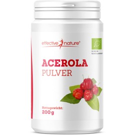 Organic Acerola Powder - 200 g - Vitamin C from Acerola Cherry - High Dose & No Additives - Natural Vitamin C Powder Gently Dried